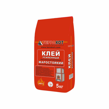 Клей жаростойкий усиленный 5 кг., Терракот — купить в Москве и МО по цене от 294 р. — Интернет-магазин “Вираж”